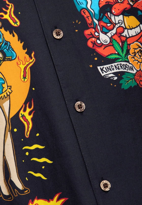 Hawaii Hemd Acapulco Gold zwart