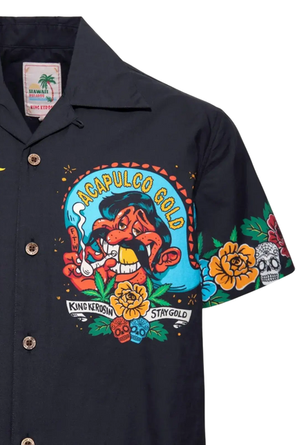 Hawaii Hemd Acapulco Gold zwart