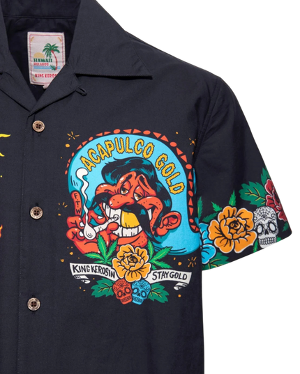 Hawaii Hemd Acapulco Gold zwart
