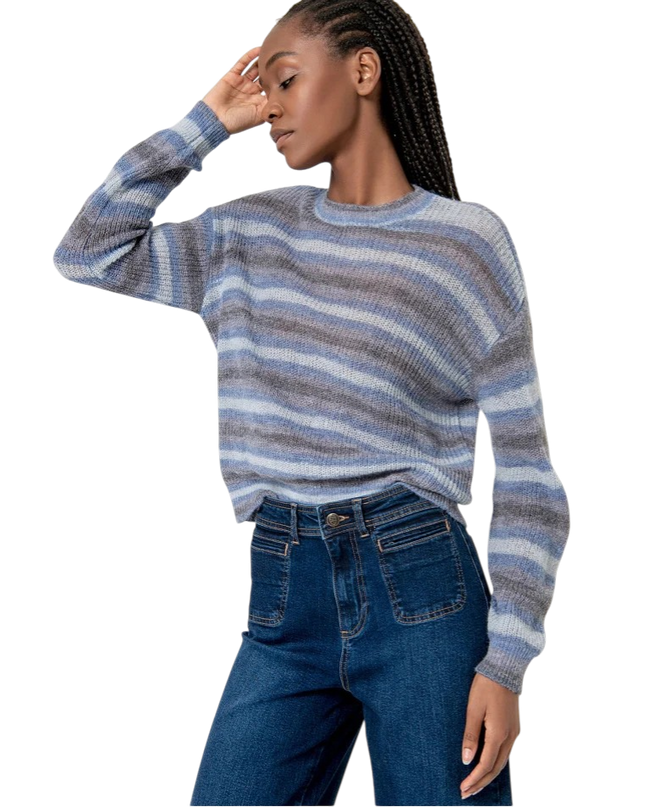 WIDE LEG PANTS, flared deep blue