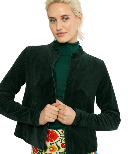 CHAQUETA BLUTSGESCHWISTER JOLLY CON CREMALLERA FINE NEEDLE VERDE