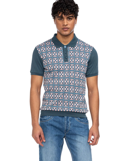ATO BERLIN POLO ENZIO, BLAUW/ ROZE