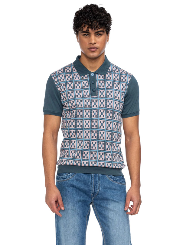 ATO BERLIN POLO ENZIO, BLAUW/ ROZE