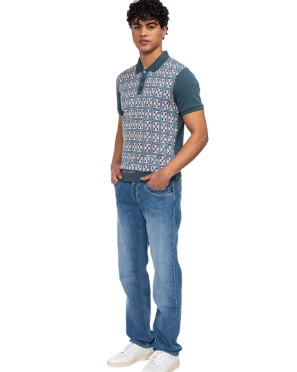 ATO BERLIN POLO ENZIO, BLAUW/ ROZE