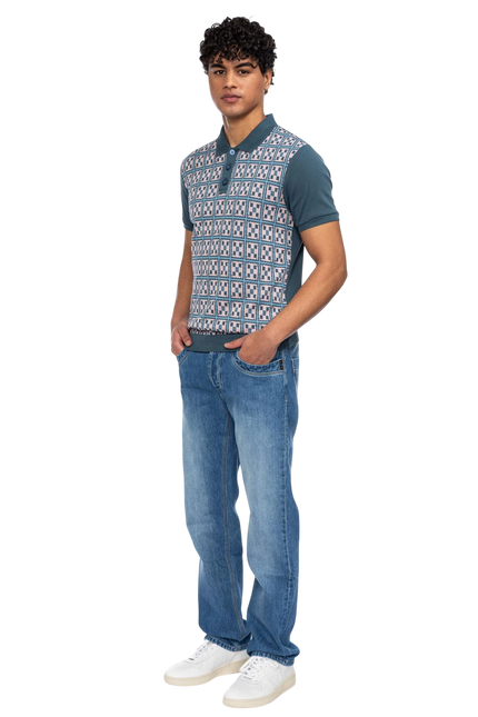 ATO BERLIN POLO ENZIO, BLAUW/ ROZE