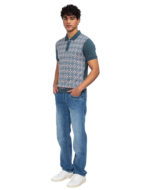 ATO BERLIN POLO ENZIO, BLAUW/ ROZE