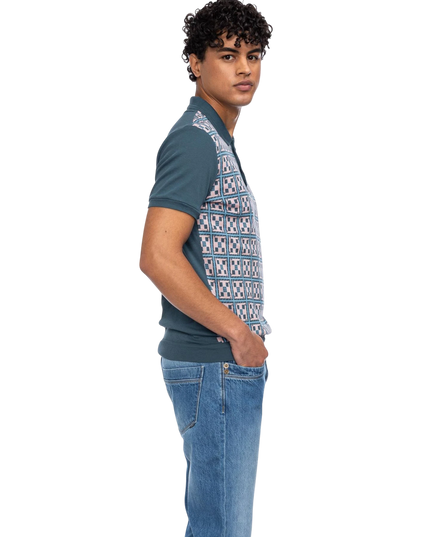 ATO BERLIN POLO ENZIO, BLAUW/ ROZE