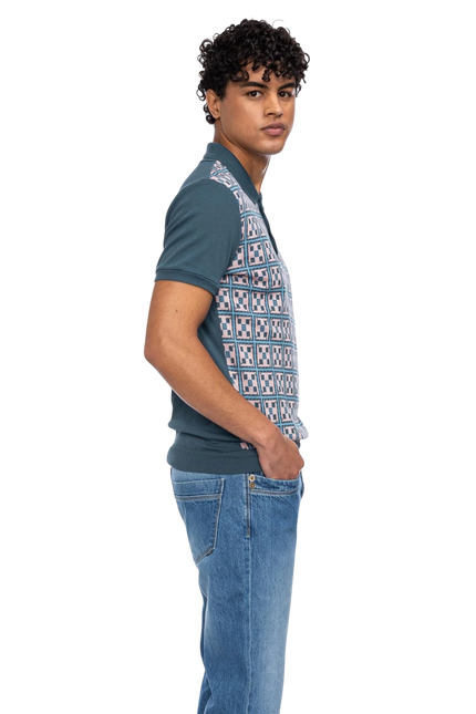 ATO BERLIN POLO ENZIO, BLAUW/ ROZE