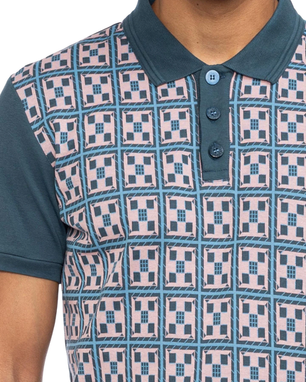 ATO BERLIN POLO ENZIO, BLAUW/ ROZE