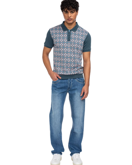 ATO BERLIN POLO ENZIO, BLAUW/ ROZE