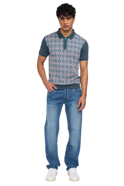 ATO BERLIN POLO ENZIO, BLAUW/ ROZE