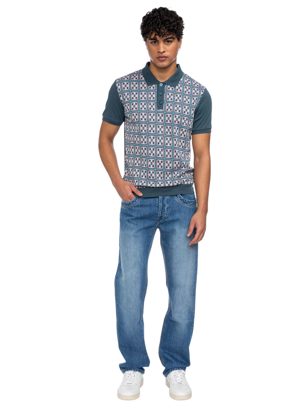 ATO BERLIN POLO ENZIO, BLAUW/ ROZE