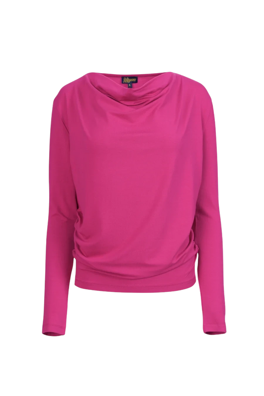 LALAMOUR AVA TOP JERSEY PLAIN, FUCHSIA