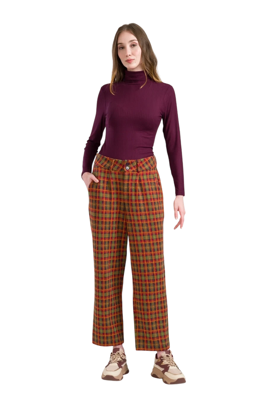 LALAMOUR BROOKLYN TROUSERS SURPLUS AQUARE, SPHAGNUM