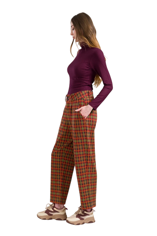 LALAMOUR BROOKLYN TROUSERS SURPLUS AQUARE, SPHAGNUM
