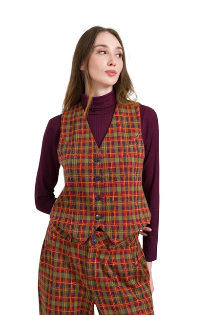 LALAMOUR LILLA GILET SURLUS SQUARE, SPHAGNUM