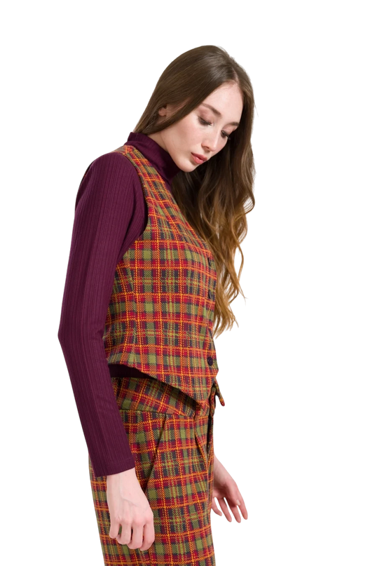 LALAMOUR LILLA GILET SURLUS SQUARE, SPHAGNUM