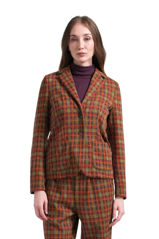 LALAMOUR NELLY BLAZER SURPLUS SQUARE, SPHAGNUM