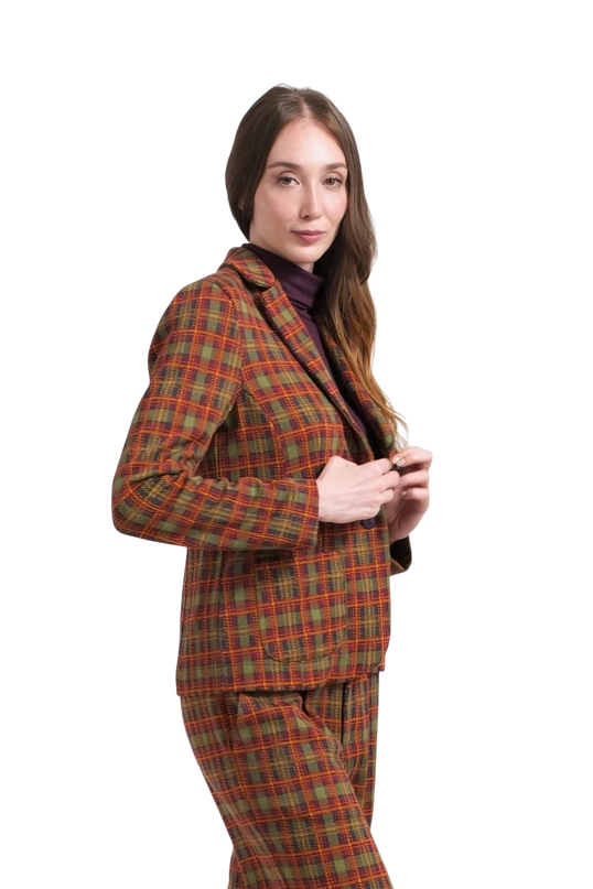 LALAMOUR NELLY BLAZER SURPLUS SQUARE, SPHAGNUM