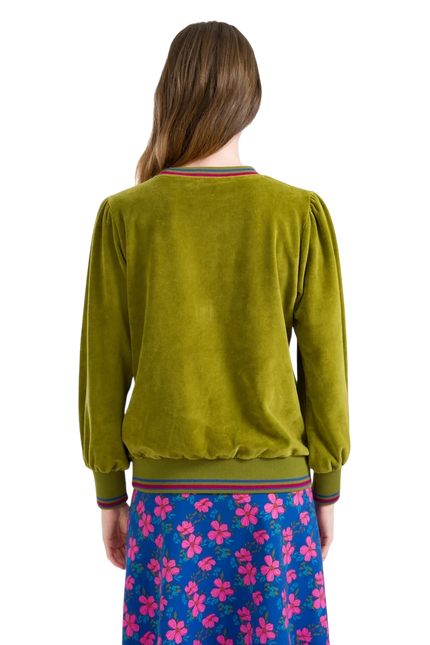 LALAMOUR JUICE SWEATER VELOUR, SPHAGNUM