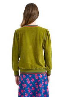 LALAMOUR JUICE SWEATER VELOUR, SPHAGNUM