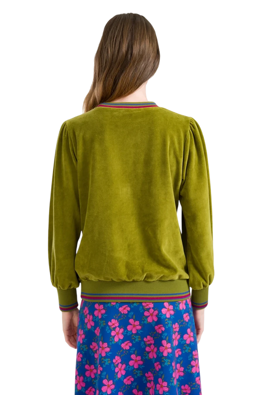 LALAMOUR JUICE SWEATER VELOUR, SPHAGNUM