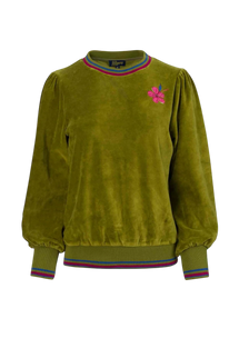 LALAMOUR JUICE SWEATER VELOUR, SPHAGNUM