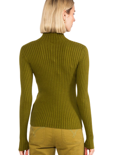 MAGLIONE A COLLO ALTO BLUTSGESCHWISTER JAZZ & CHILL, MAGLIA COLOR SUCCO DI MELA