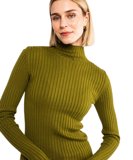 MAGLIONE A COLLO ALTO BLUTSGESCHWISTER JAZZ & CHILL, MAGLIA COLOR SUCCO DI MELA
