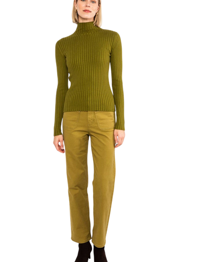 MAGLIONE A COLLO ALTO BLUTSGESCHWISTER JAZZ & CHILL, MAGLIA COLOR SUCCO DI MELA