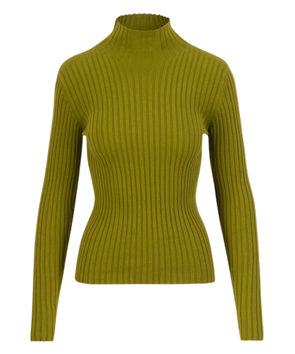 MAGLIONE A COLLO ALTO BLUTSGESCHWISTER JAZZ & CHILL, MAGLIA COLOR SUCCO DI MELA