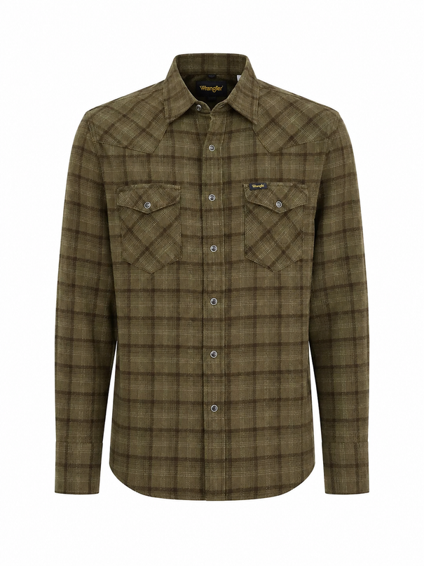 WRANGLER REGULAR WESTERN SHIRT, OLIVE NIGHT