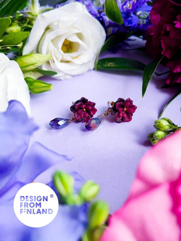 DAUGHTER OF THE NORTH WILD ROSE STUD EARRINGS, 18K GOLD PLATED