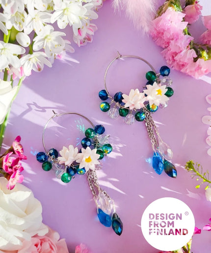 DAUGHTER OF THE NORTH WATER LILY HOOP EARRINGS