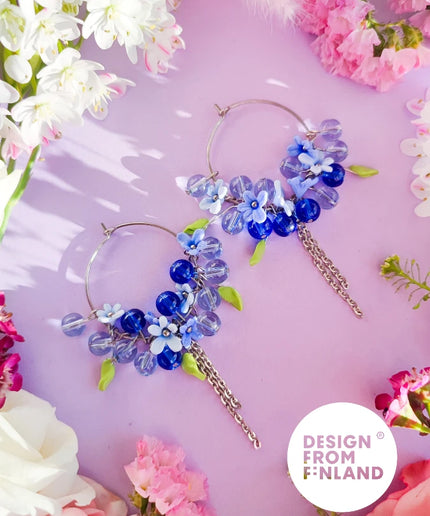 DAUGHTER OF THE NORTH FORGET-ME-NOT HOOP EARRINGS