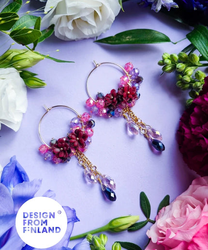 PENDIENTES DE ARO WILD ROSE DE DAUGHTER OF THE NORTH, CHAPADOS EN ORO DE 18K