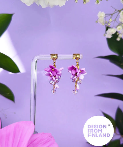 DAUGHTER OF THE NORTH, THE LILAC OF DREAMS SMALL STUD EARRING, 18K GOLD PLATED