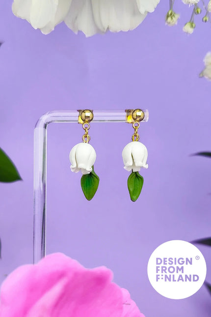 DAUGHTER OF THE NORTH LILY OF THE VALLEY STUD EARRINGS – 18K GOLD PLATED
