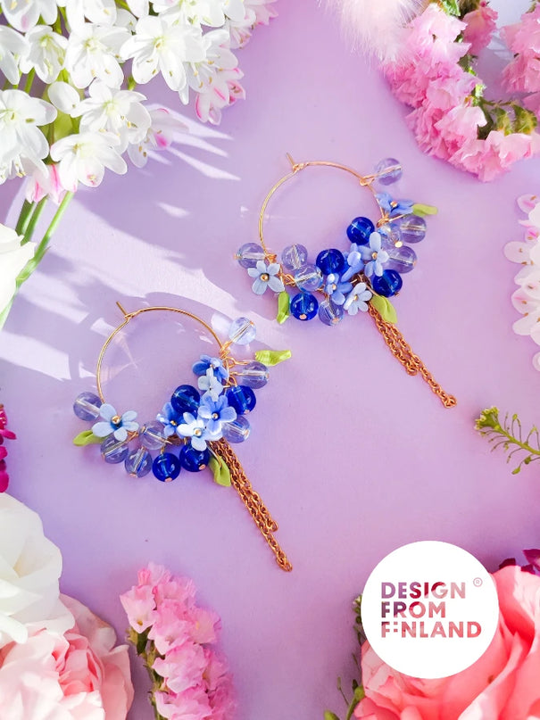 DAUGHTER OF THE NORTH FORGET ME NOT HOOP OORBELLEN 18K GOLDPLATED