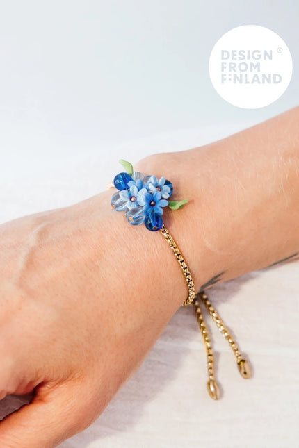 DAUGHTER OF THE NORTH FORGET ME NOT BRACELET, 18K GOLD PLATED