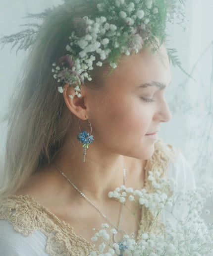 DAUGHTER OF THE NORTH FORGET-ME-NOT HOOP EARRINGS