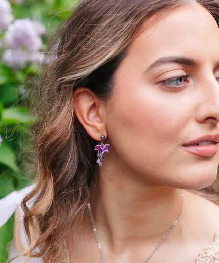 DAUGHTER OF THE NORTH, THE LILAC OF DREAMS SMALL STUD EARRING, 18K GOLD PLATED