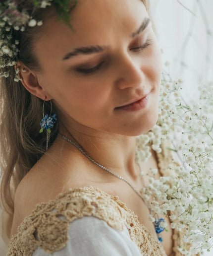 DAUGHTER OF THE NORTH FORGET-ME-NOT HOOP EARRINGS