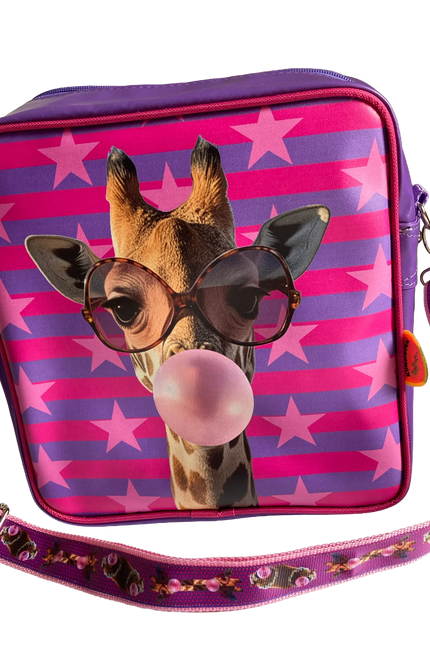 KUNSTBOER SQUARE SHOUDERBAG GIRAFFE BUBBLE GUM