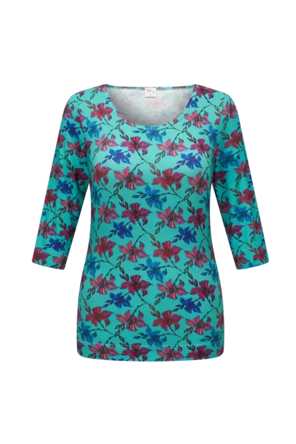 HEART BASIC SHIRT 3/4 SLEEVE TOP, TOSCA