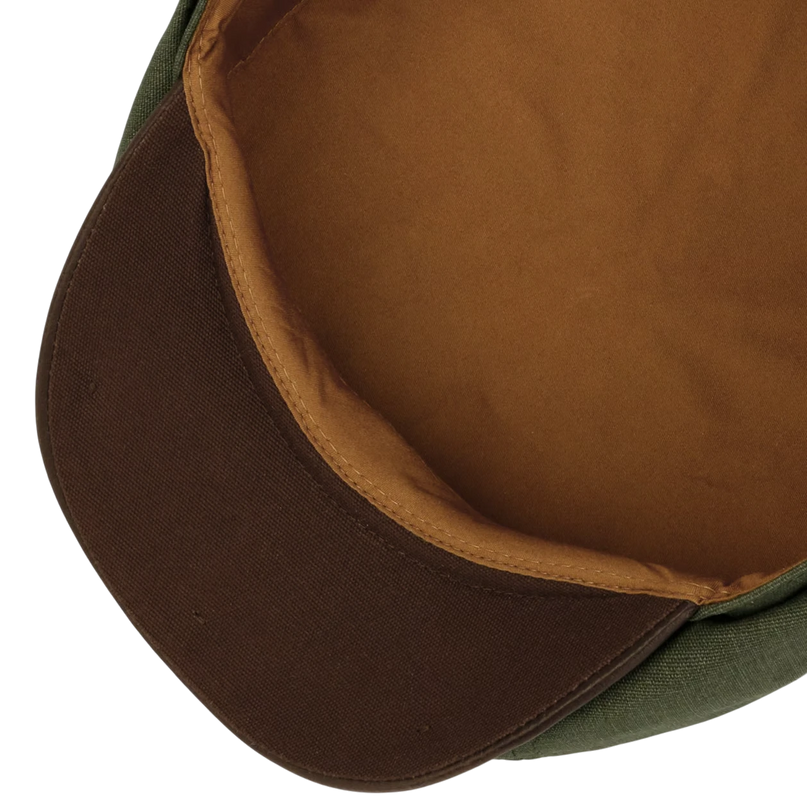 STETSON HATTERAS WAXED COTTON LINEN CAP, GREEN