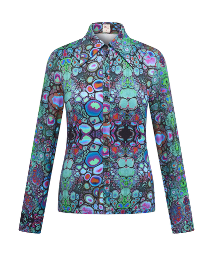 HEART BLOUSE MIMAS, TURQUOISE MULTICOLOUR