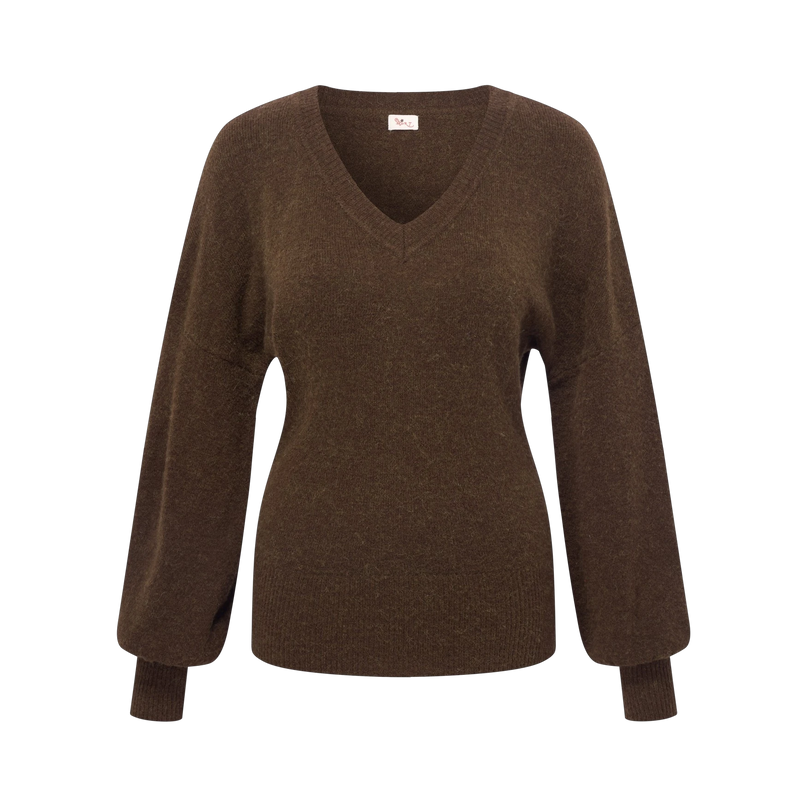 HEART ANTIQUA SWEATER ALPACA, BRUIN