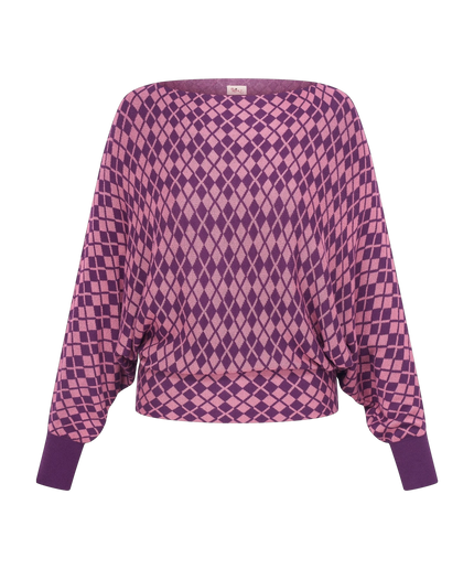 KRATKOWANA BLUZA BEZ RĘKAWÓW HEART GARDA, RÓŻOWA/FIOLETOWA
