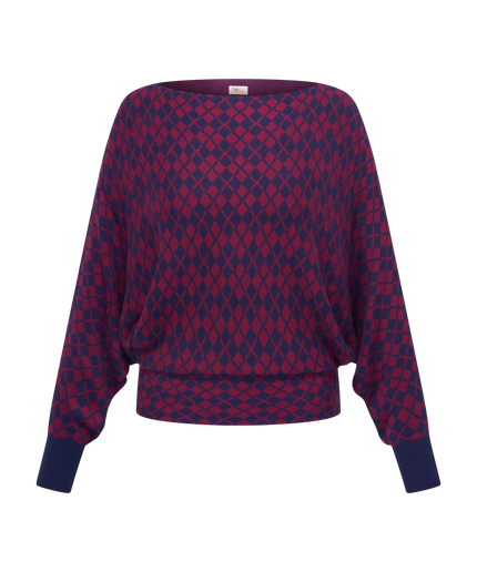 SUDADERA A CUADROS HEART GARDA, BURDEOS/ AZUL